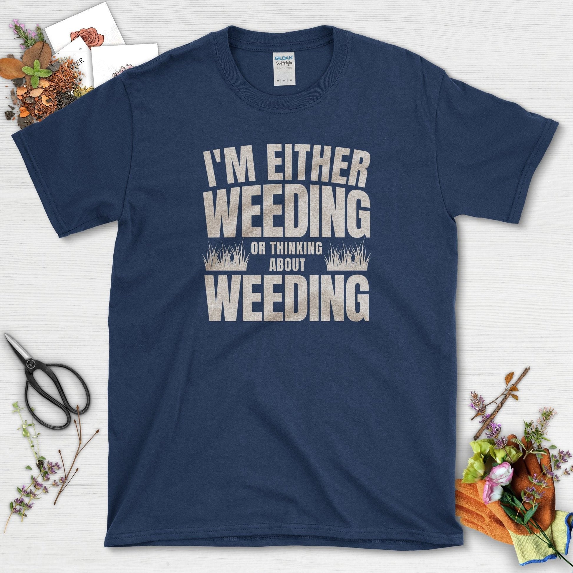 Weeding or Thinking About It T-Shirt Navy / S T-Shirt