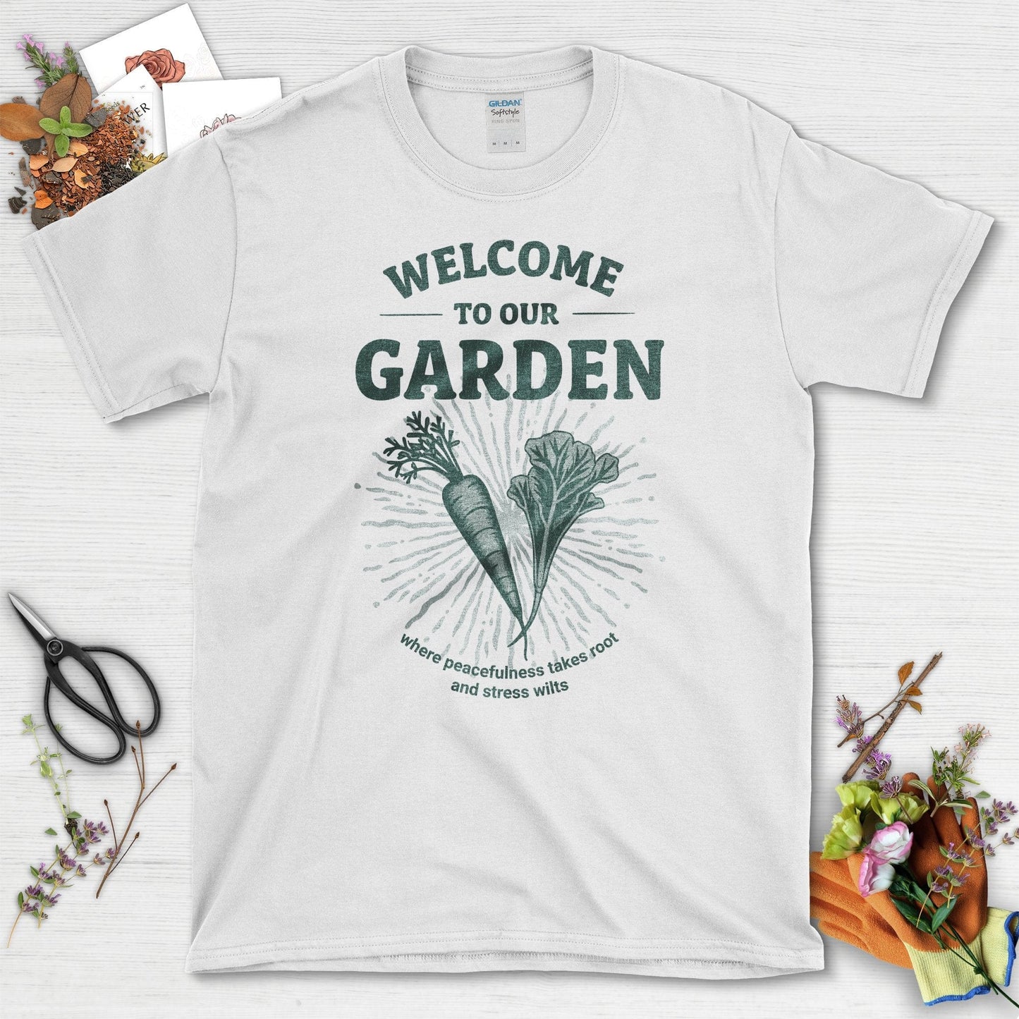 Welcome to Our Garden Tranquil Vibes T-Shirts White / S T-Shirt