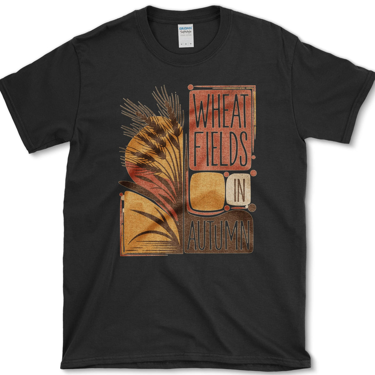 Wheat Fields In Autumn T-Shirt Black / S Essential Tees