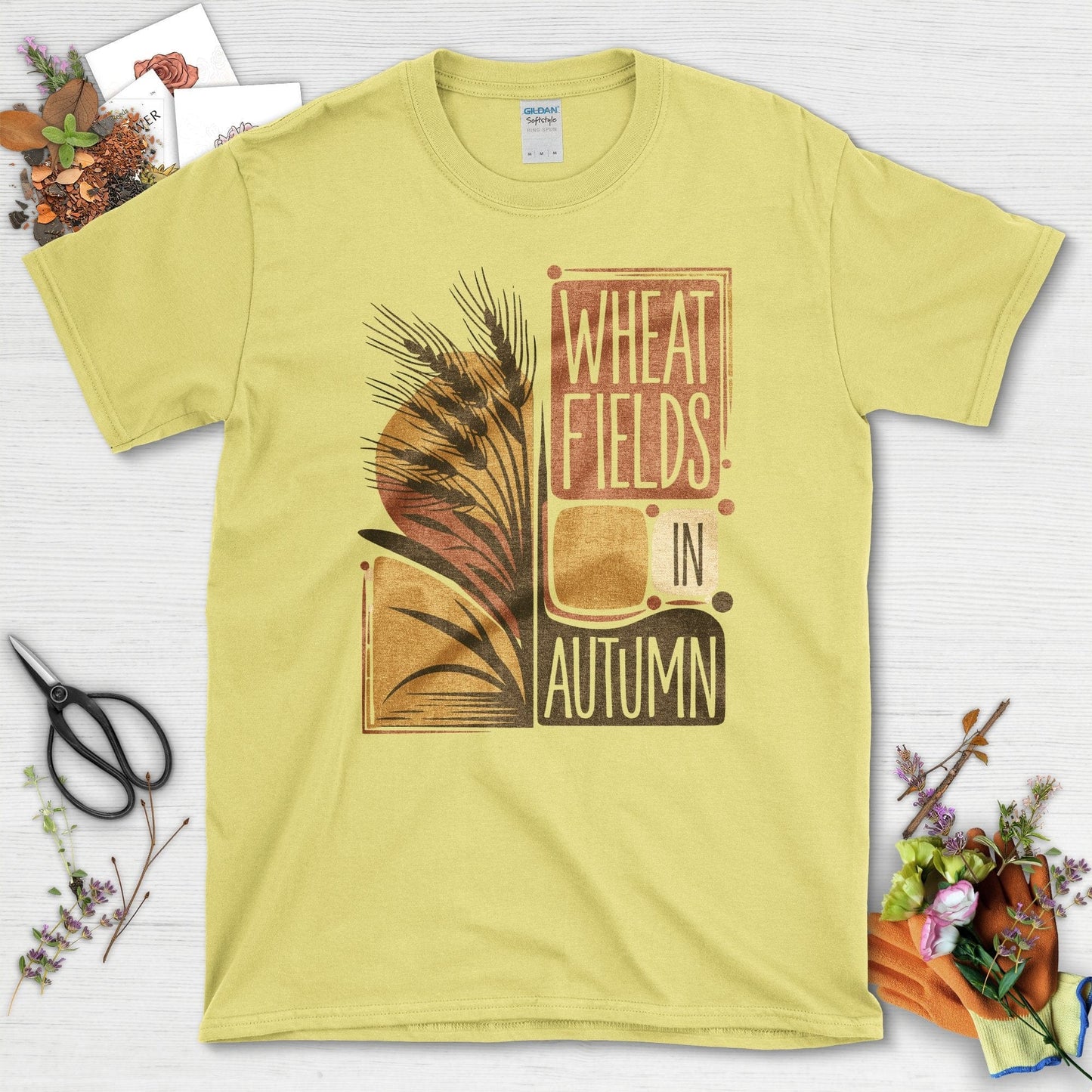 Wheat Fields in Autumn T-Shirt Cornsilk / S Physical Item