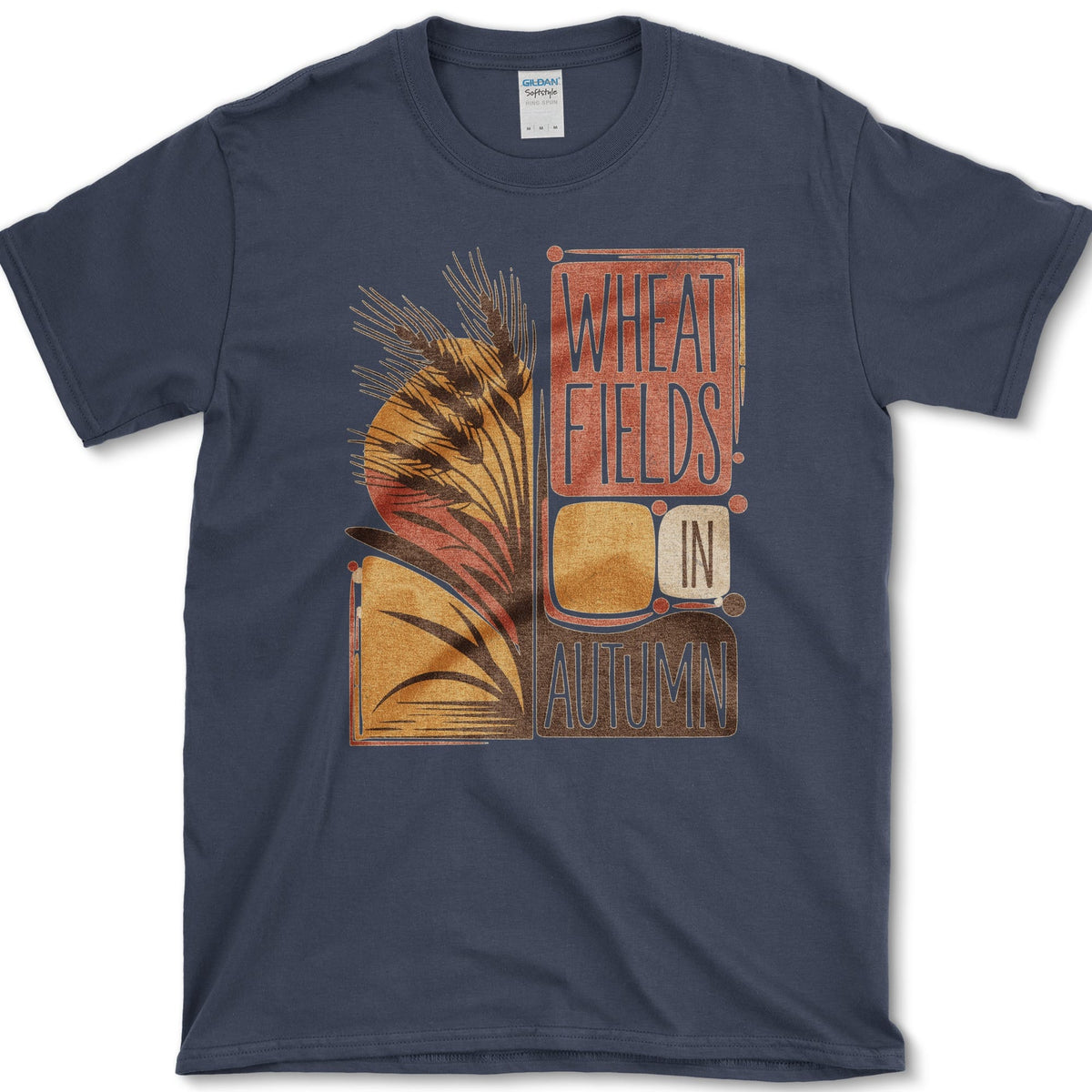 Wheat Fields In Autumn T-Shirt Navy / S Essential Tees