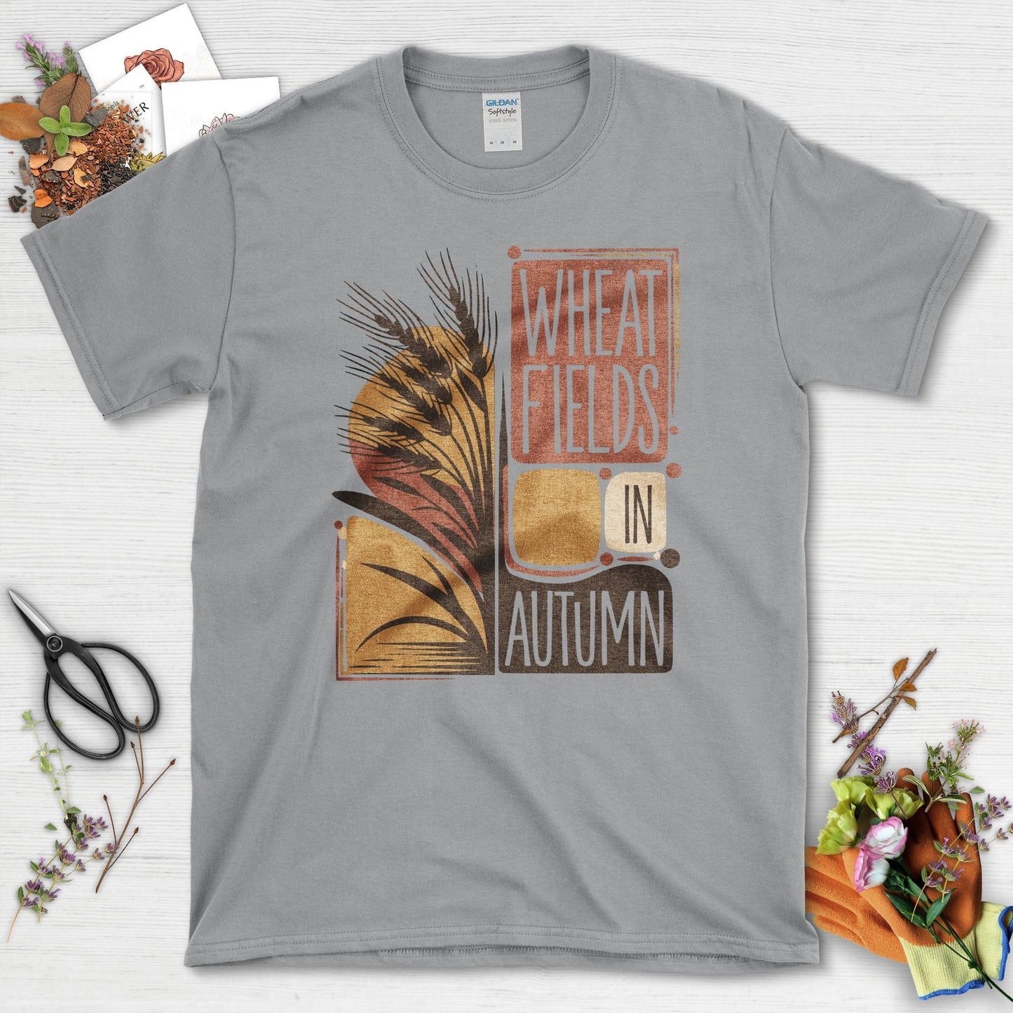 Wheat Fields in Autumn T-Shirt Sport Grey / S Physical Item