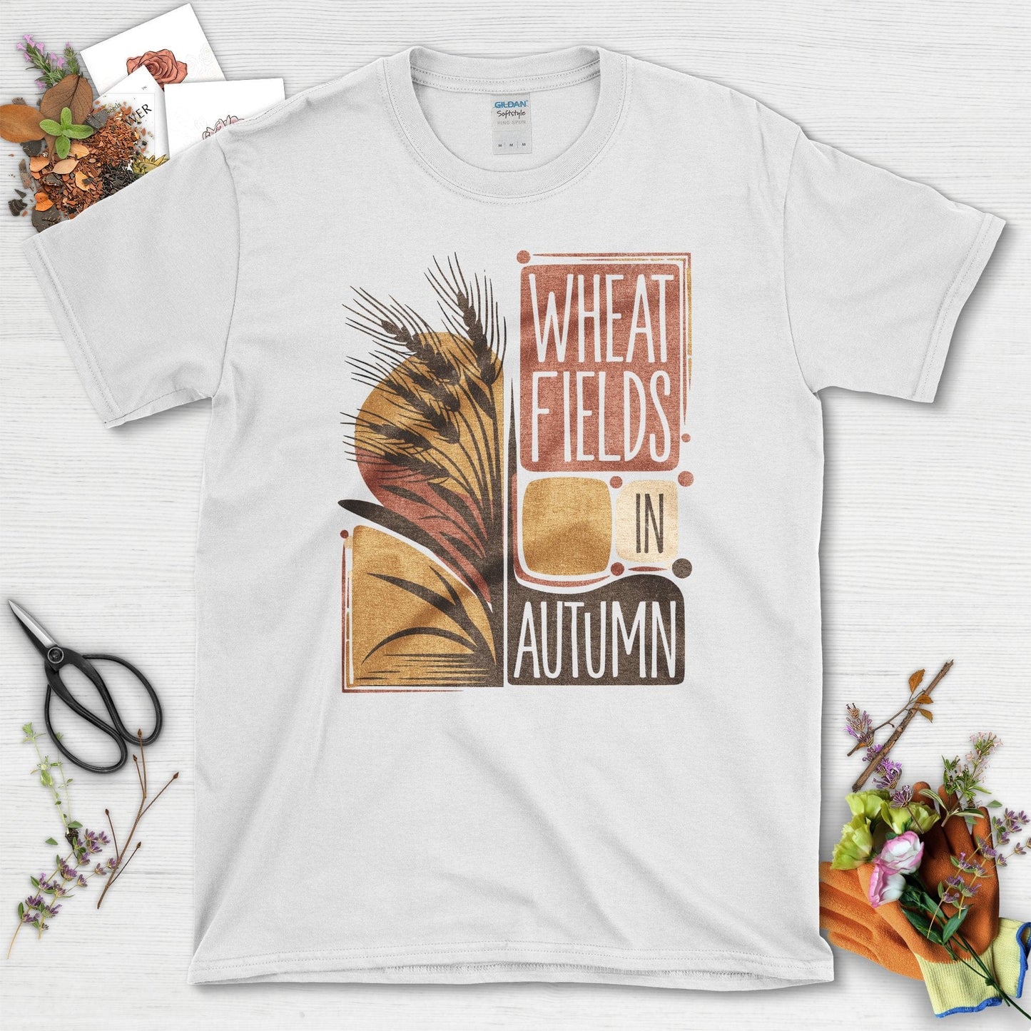 Wheat Fields in Autumn T-Shirt T-Shirts / S / White Physical Item