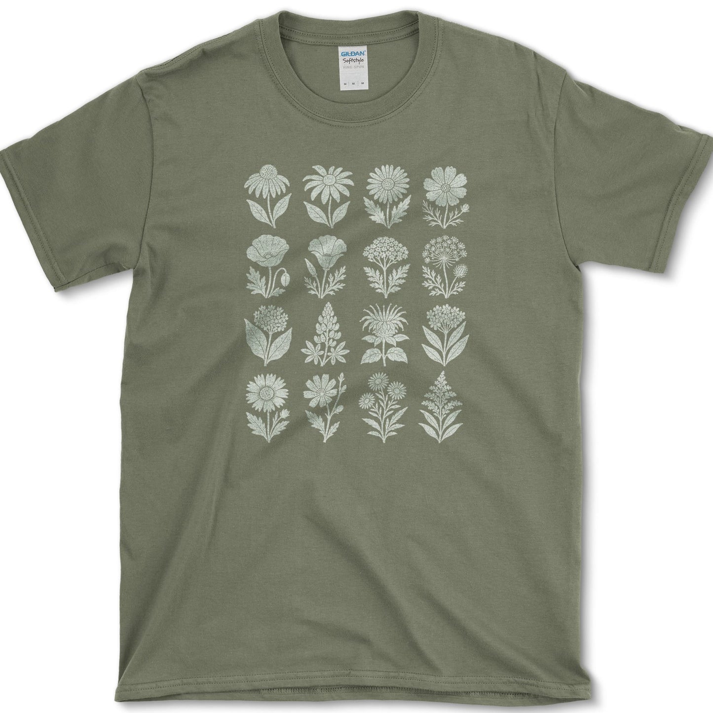 Wildflowers T-Shirt S / Military Green Essential Tees