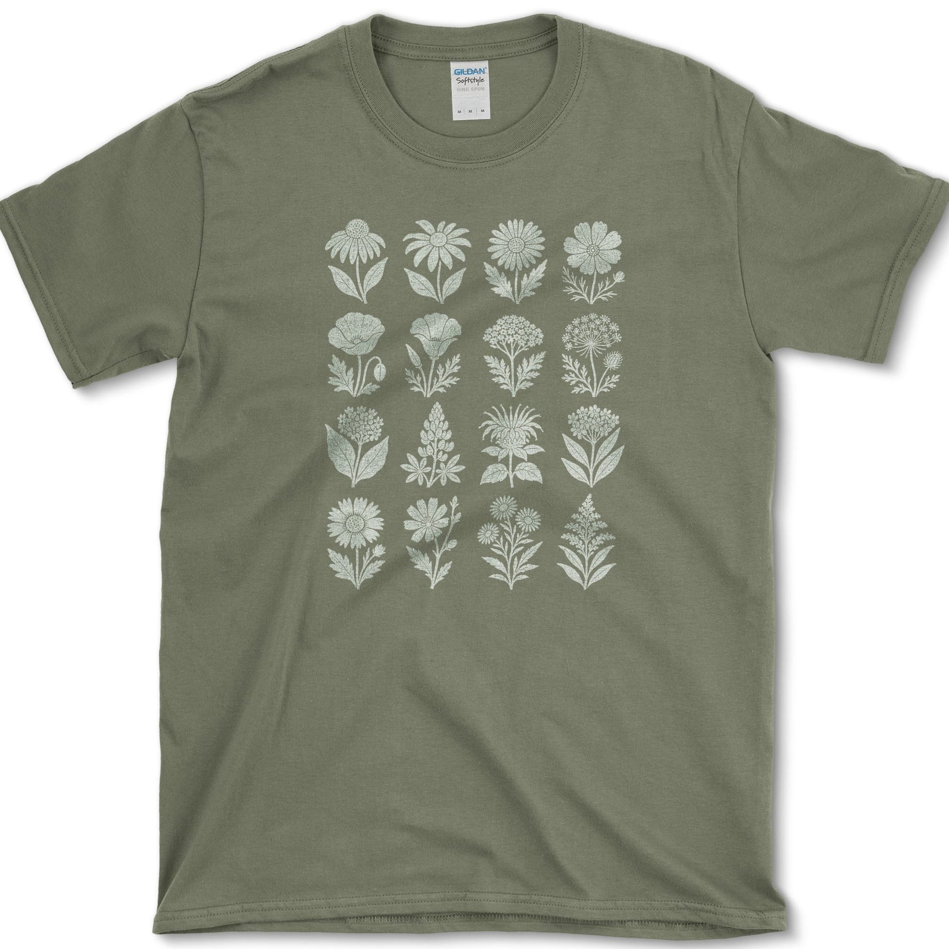 Wildflowers T-Shirt S / Military Green Essential Tees