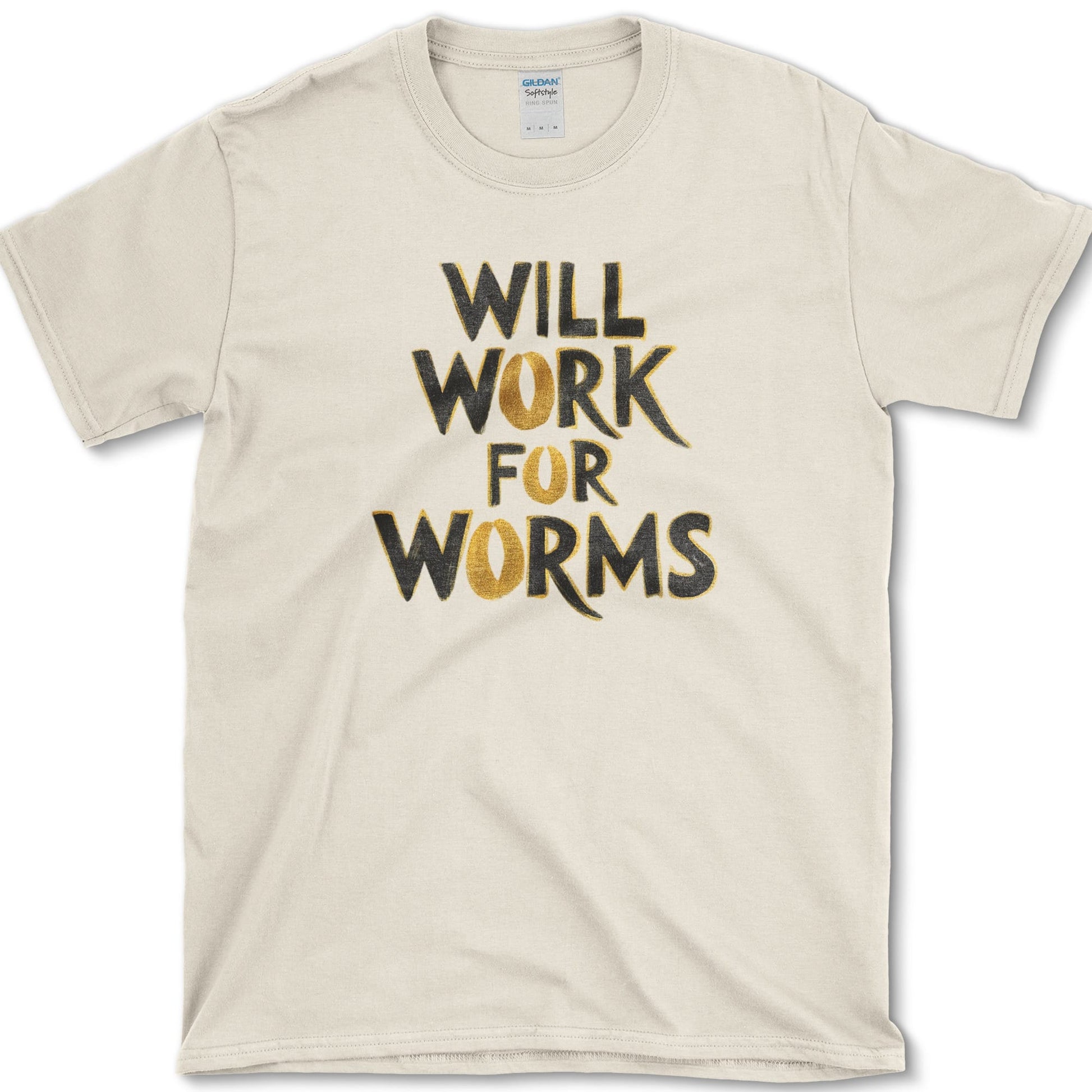 Will Work For Worms T-Shirt Natural / S Essential Tees