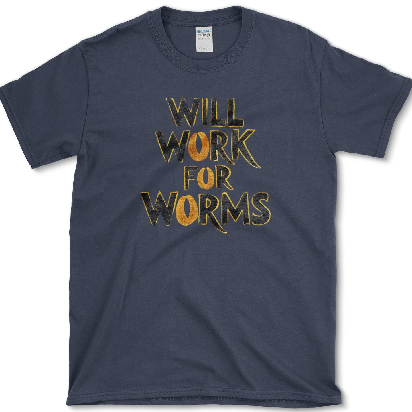 Will Work For Worms T-Shirt Navy / S Essential Tees