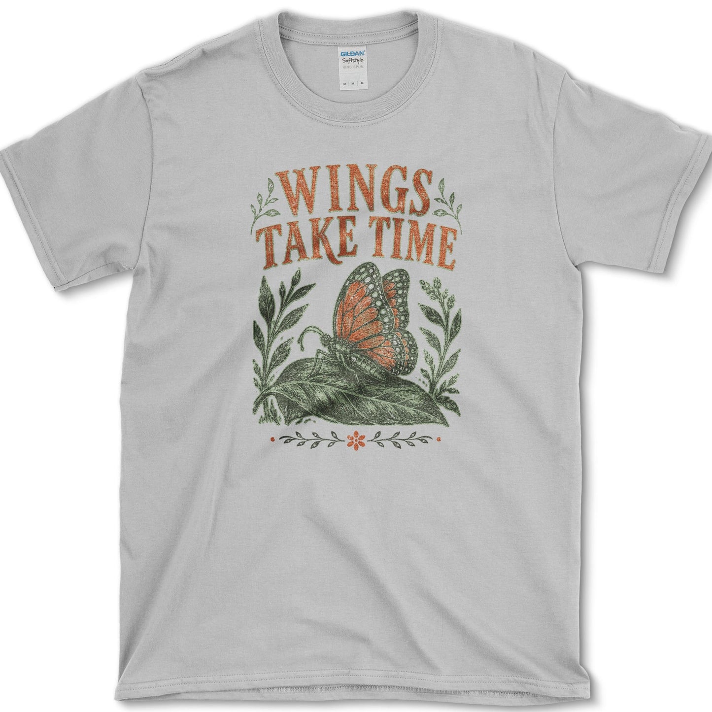 Wings Take Time T-Shirt S / Sport Grey Essential Tees