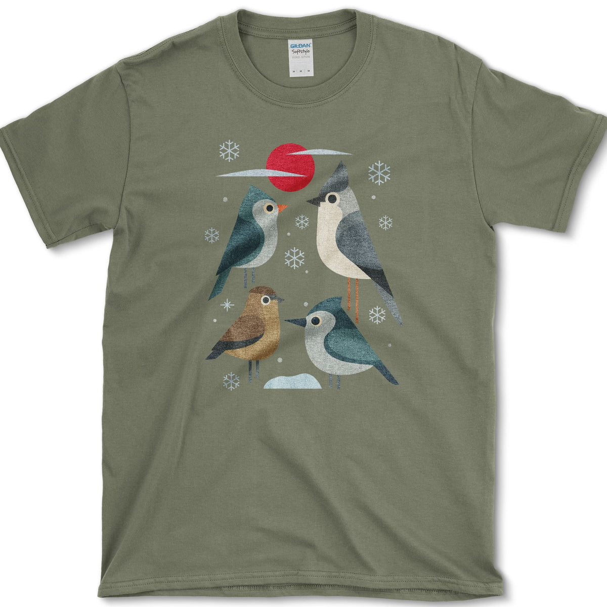 Winter Flock Bird Lovers T-Shirt Military Green / S Essential Tees