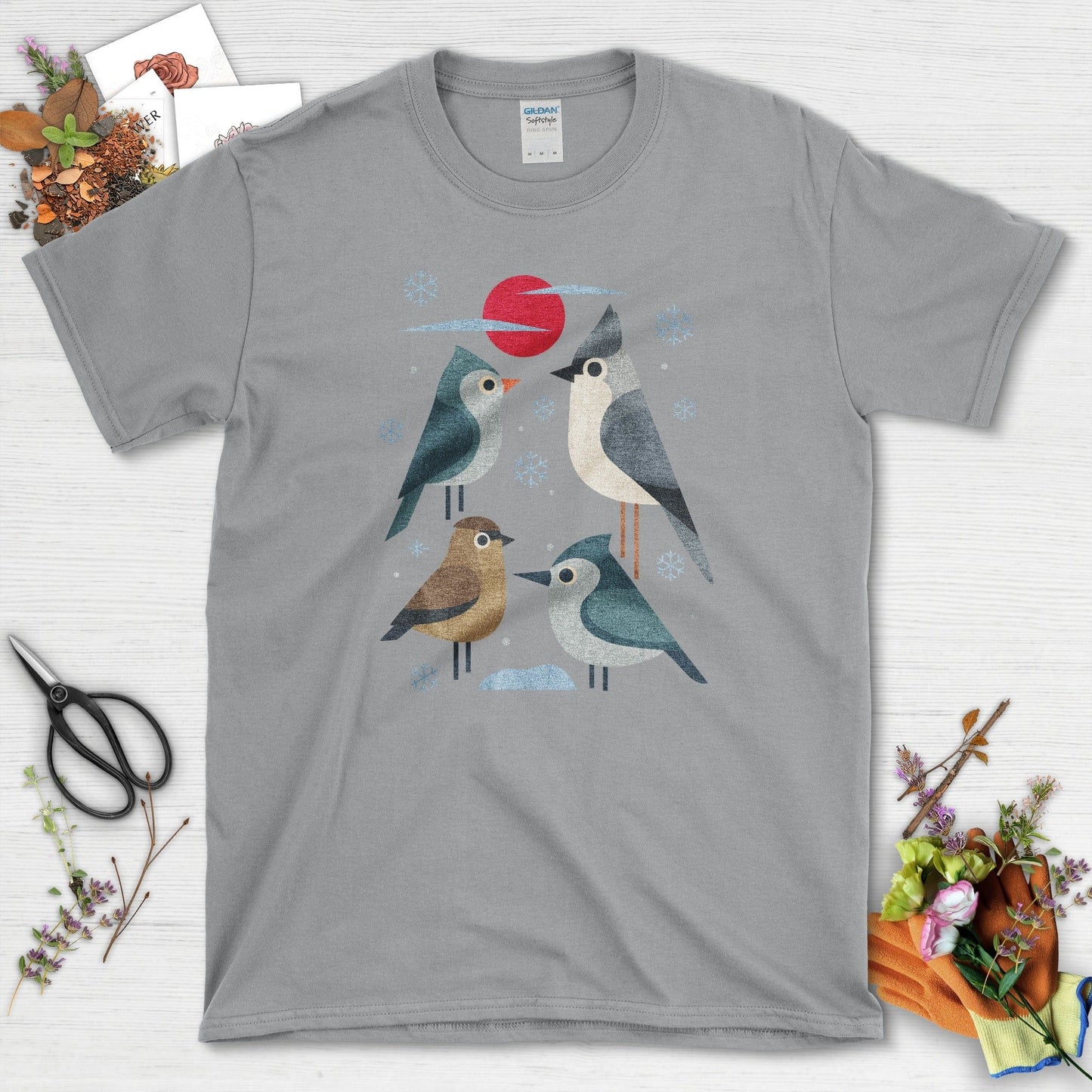 Winter Flock Bird Lovers T-Shirt T-Shirts / S / Sport Grey Physical Item