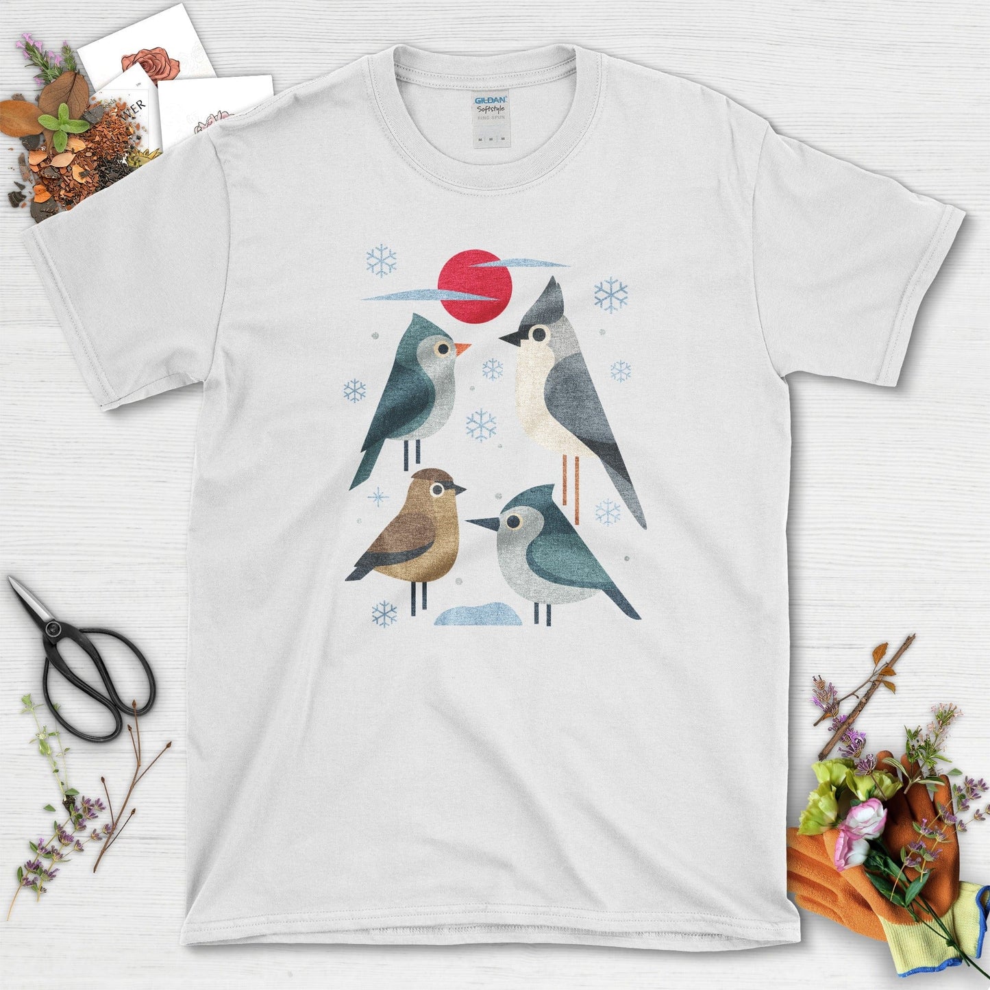 Winter Flock Bird Lovers T-Shirt T-Shirts / S / White Physical Item