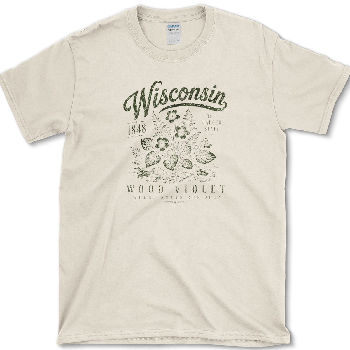Wisconsin Wood Violet T-Shirt S / Natural Essential Tees