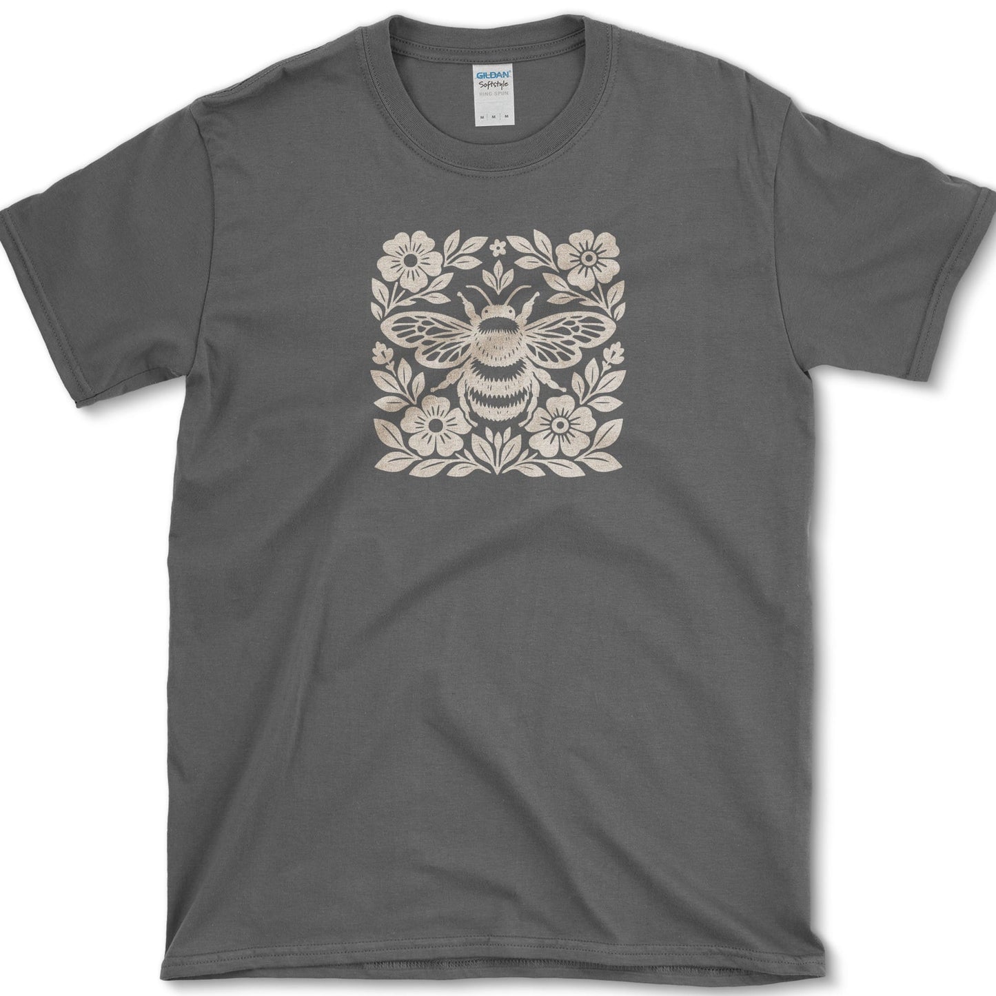 Woodcut Bumblebee T-Shirt Dark Heather / S Essential Tees