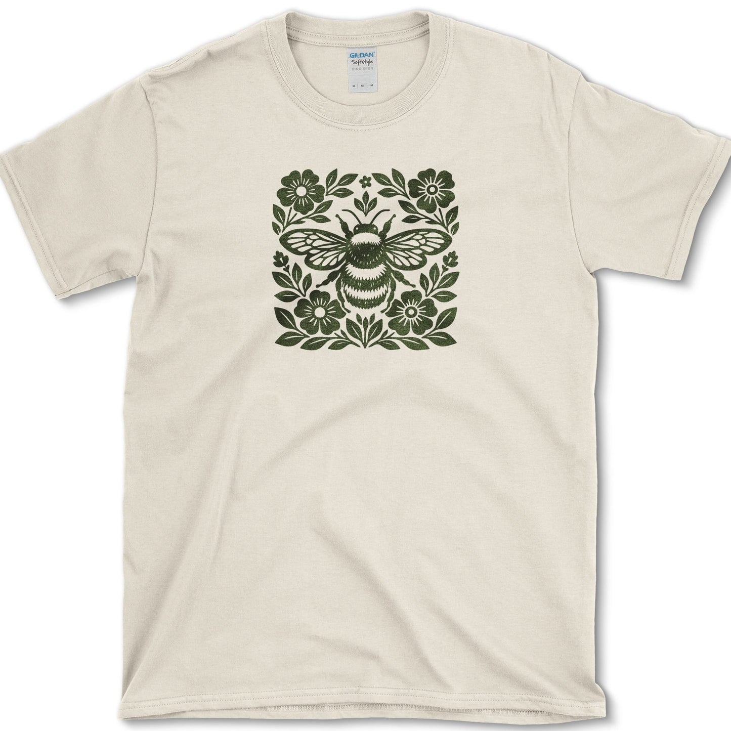 Woodcut Bumblebee T-Shirt Natural / S Essential Tees