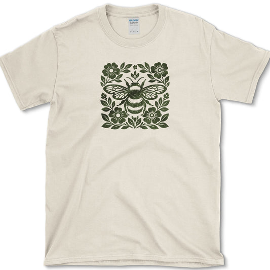 Woodcut Bumblebee T-Shirt Natural / S Essential Tees