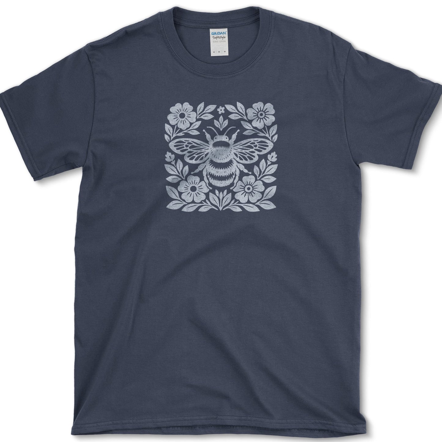 Woodcut Bumblebee T-Shirt Navy / S Essential Tees