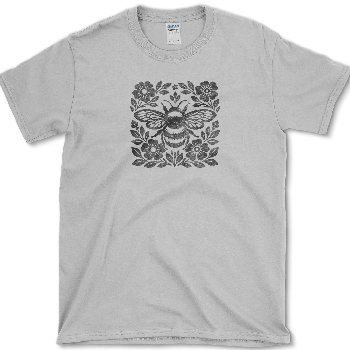 Woodcut Bumblebee T-Shirt Sport Grey / S Essential Tees