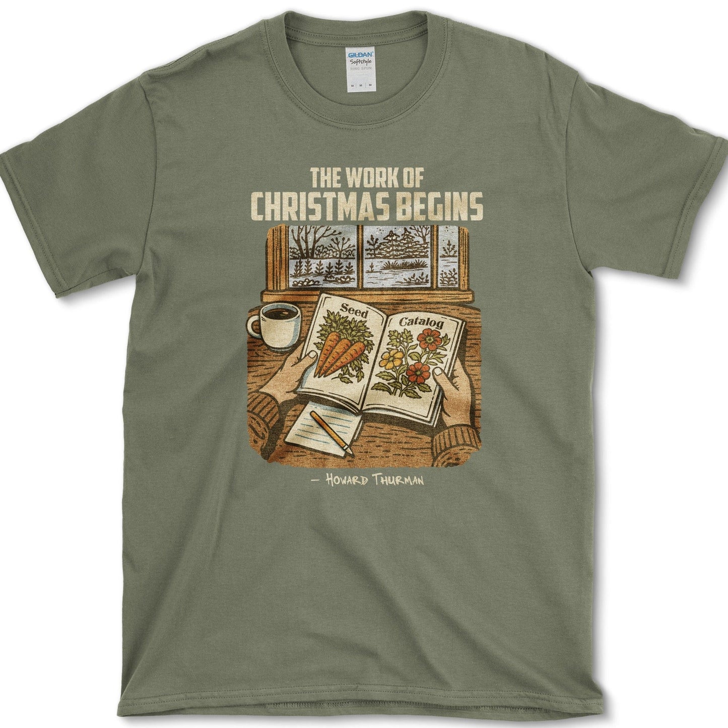 Work of Christmas T-Shirt Military Green / S Physical Item