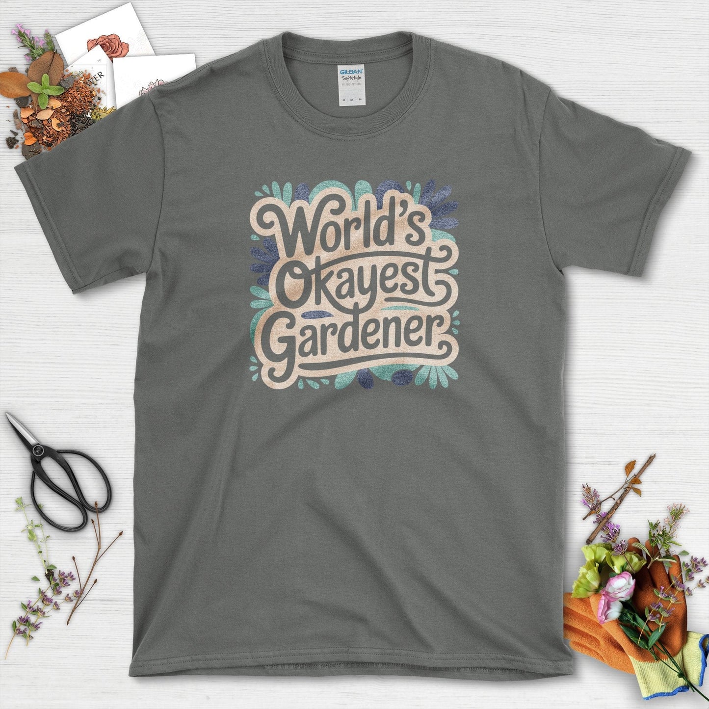 World's Okayest Gardener T-Shirt Charcoal / S T-Shirt
