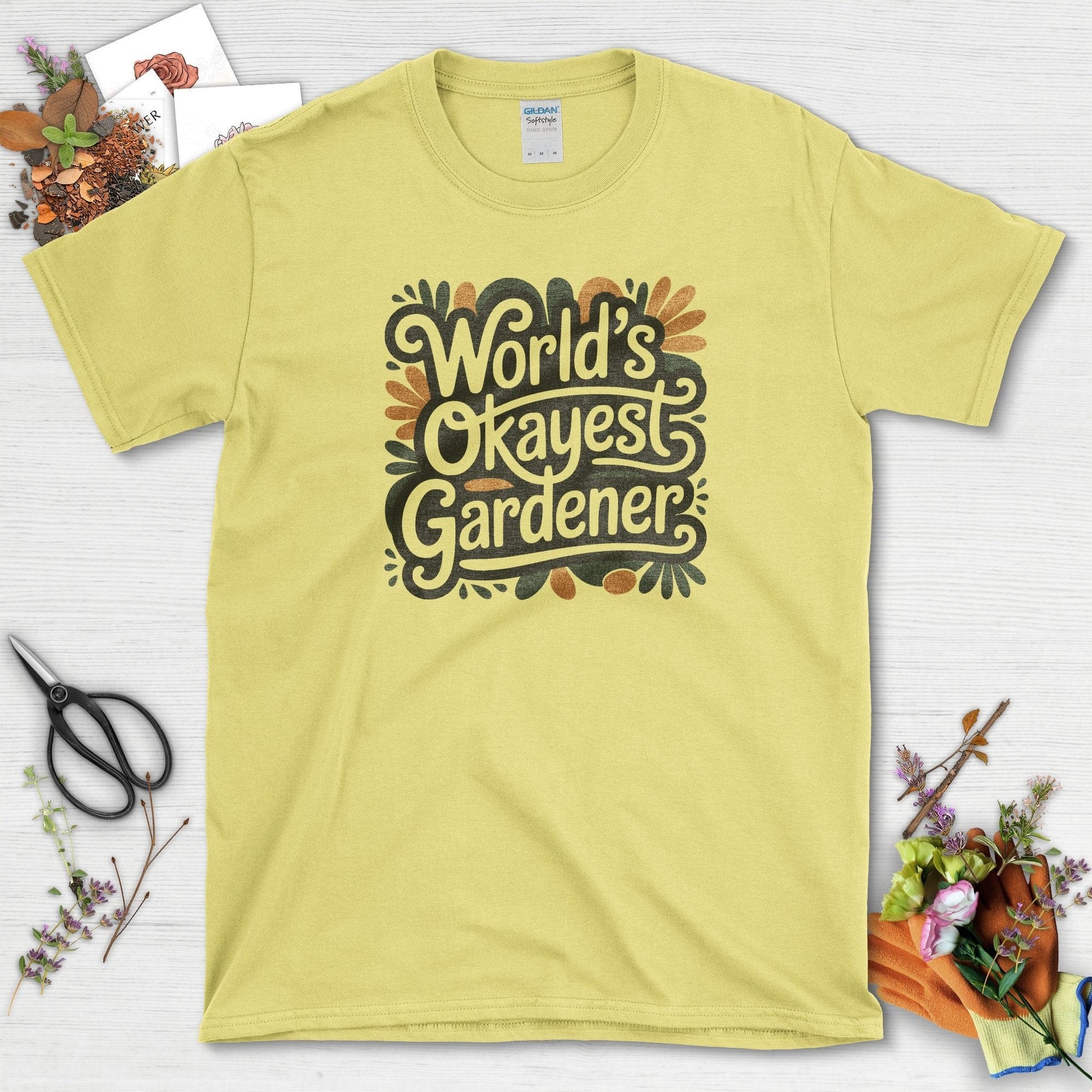 World's Okayest Gardener T-Shirt Cornsilk / S T-Shirt