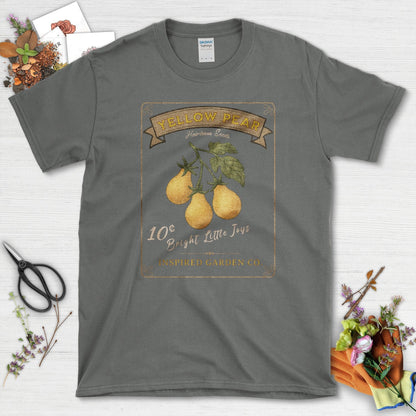 Yellow Pear Heirloom Seeds T-Shirt Charcoal / S Physical Item