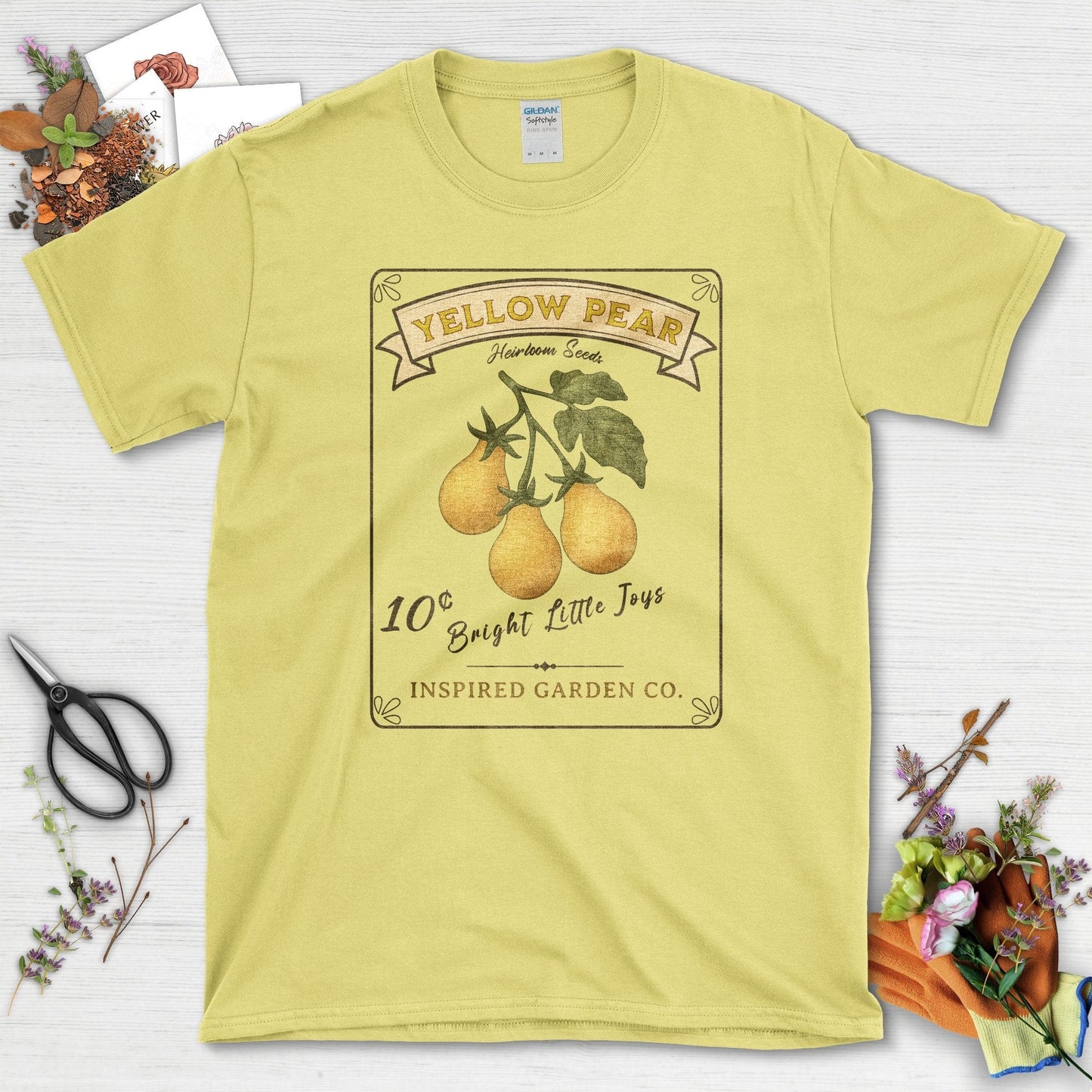 Yellow Pear Heirloom Seeds T-Shirt Cornsilk / S Physical Item