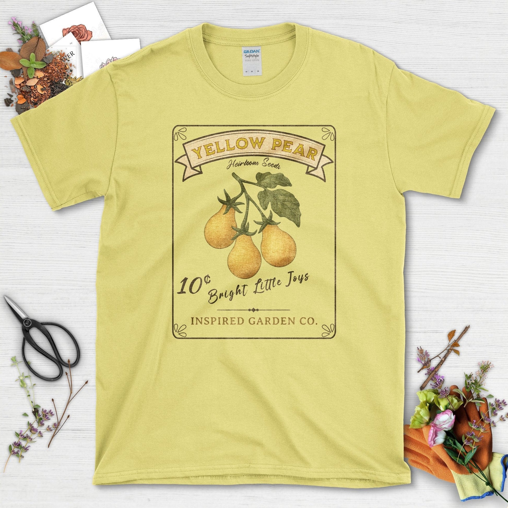 Yellow Pear Heirloom Seeds T-Shirt Cornsilk / S Physical Item