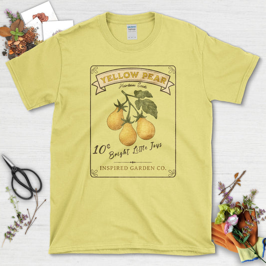 Yellow Pear Heirloom Seeds T-Shirt Cornsilk / S Physical Item