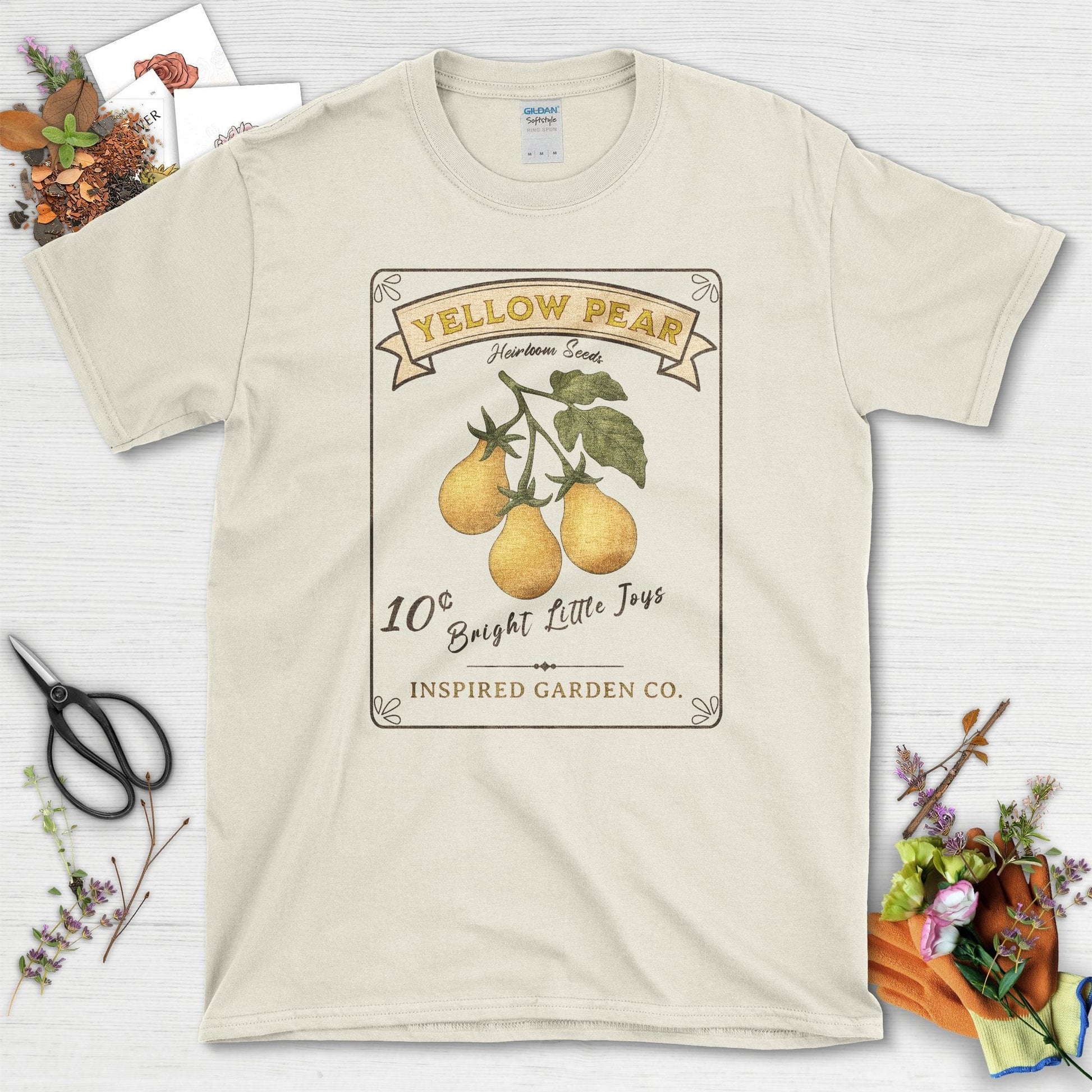 Yellow Pear Heirloom Seeds T-Shirt Natural / S Physical Item