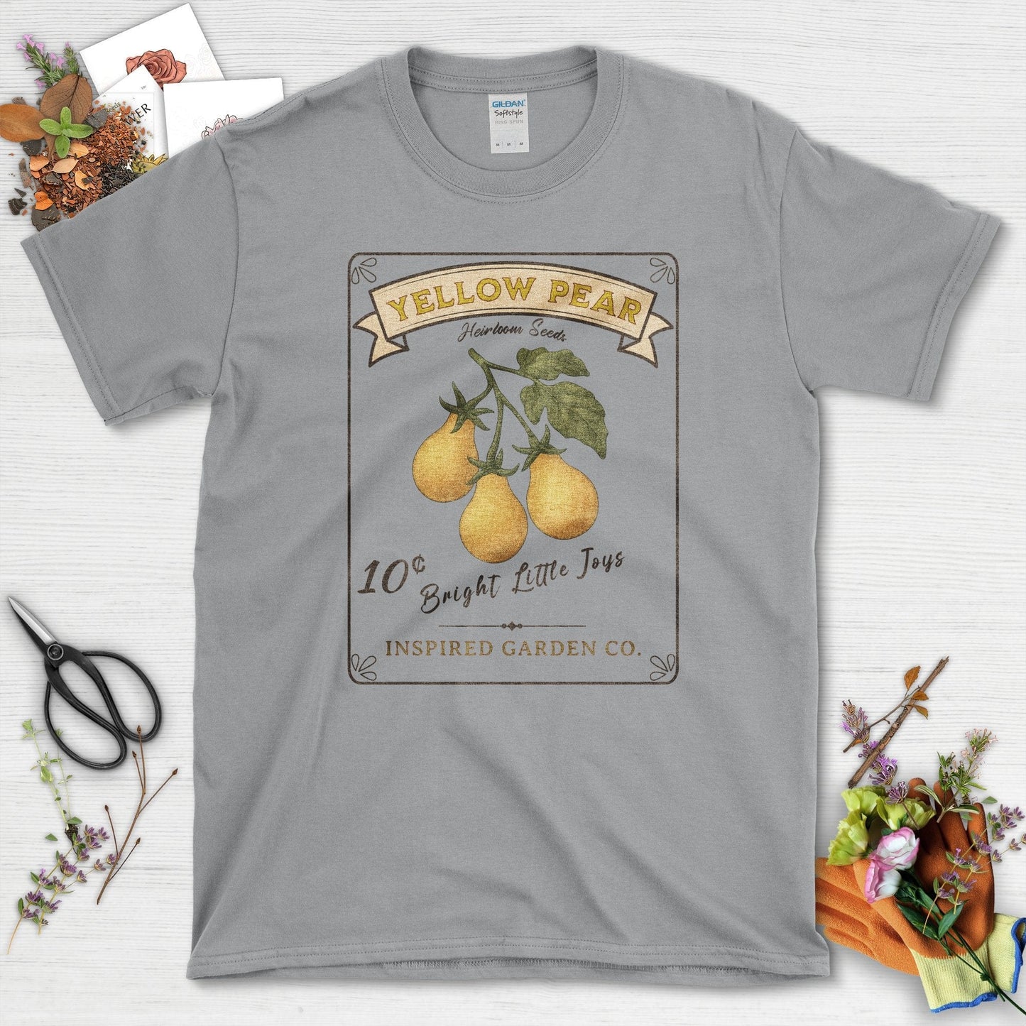 Yellow Pear Heirloom Seeds T-Shirt Sport Grey / S Physical Item