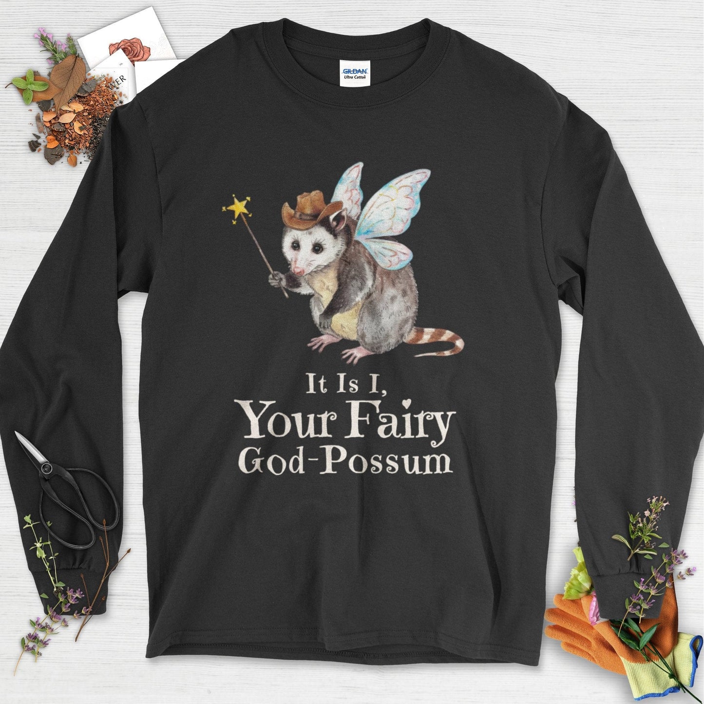 Your Fairy God-Possum Long Sleeve Black / S Physical Item