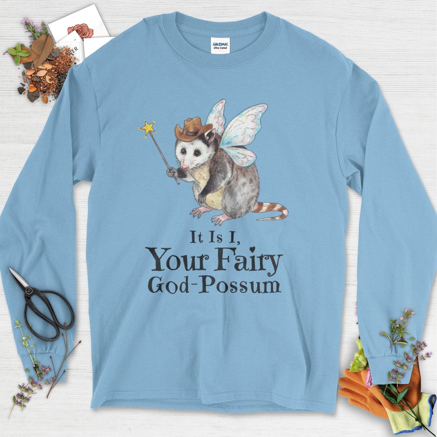 Your Fairy God-Possum Long Sleeve Light Blue / S Physical Item