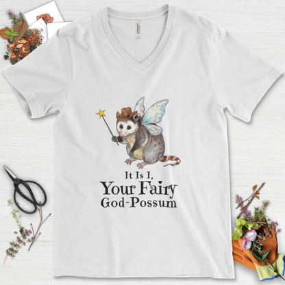 Your Fairy God-Possum V-Neck White / S Physical Item