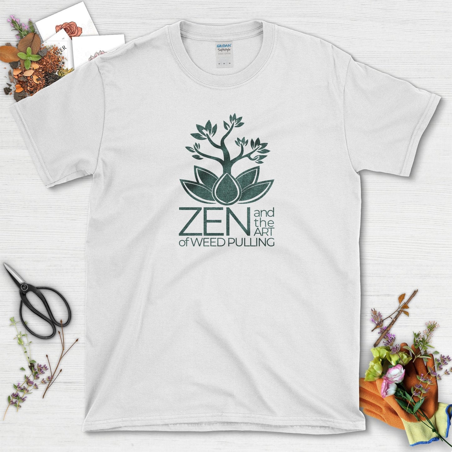 Zen and the Art of Weed Pulling Garden-Inspired T-Shirts White / S T-Shirt