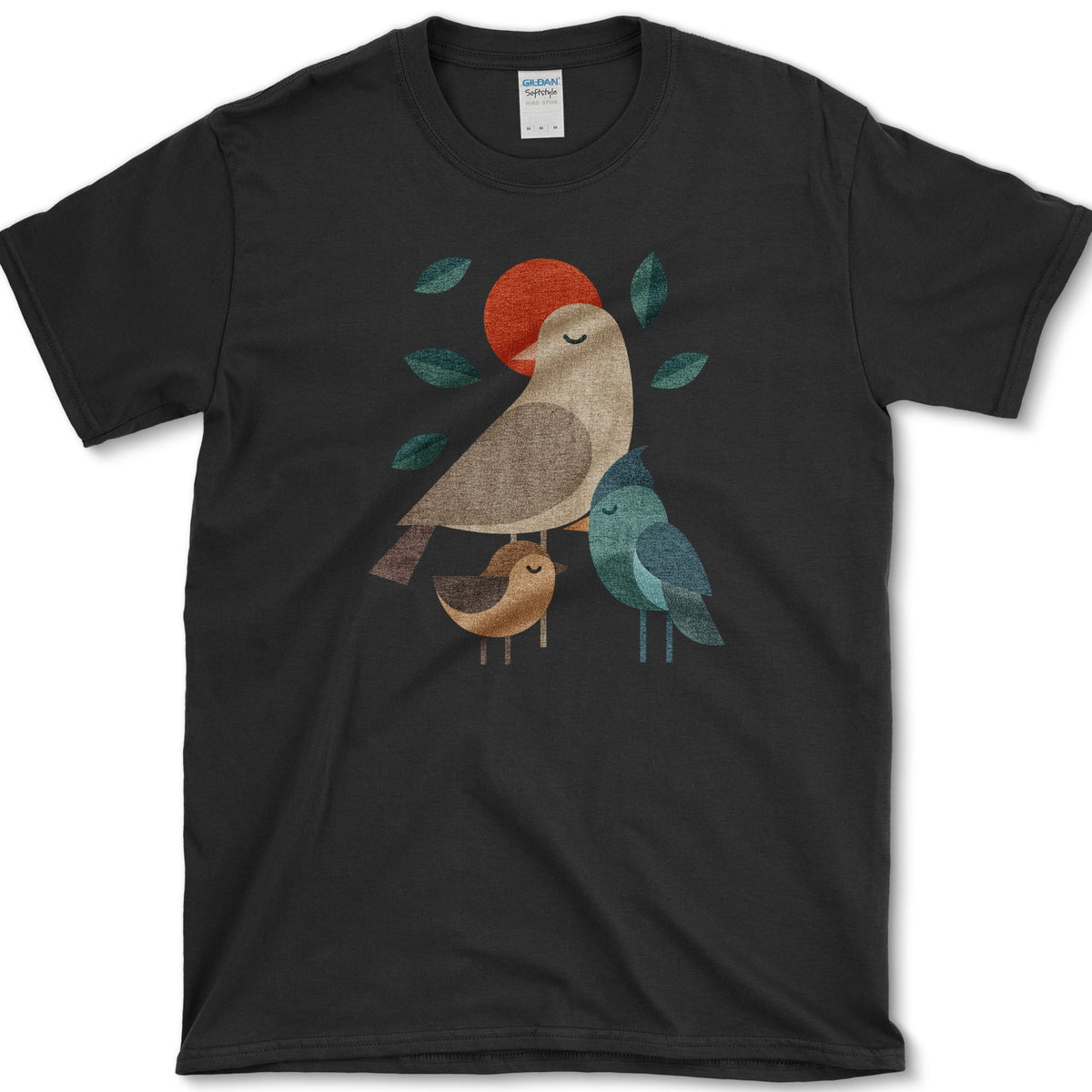 Zen Birds Geometric Birds T-Shirt Black / S Essential Tees