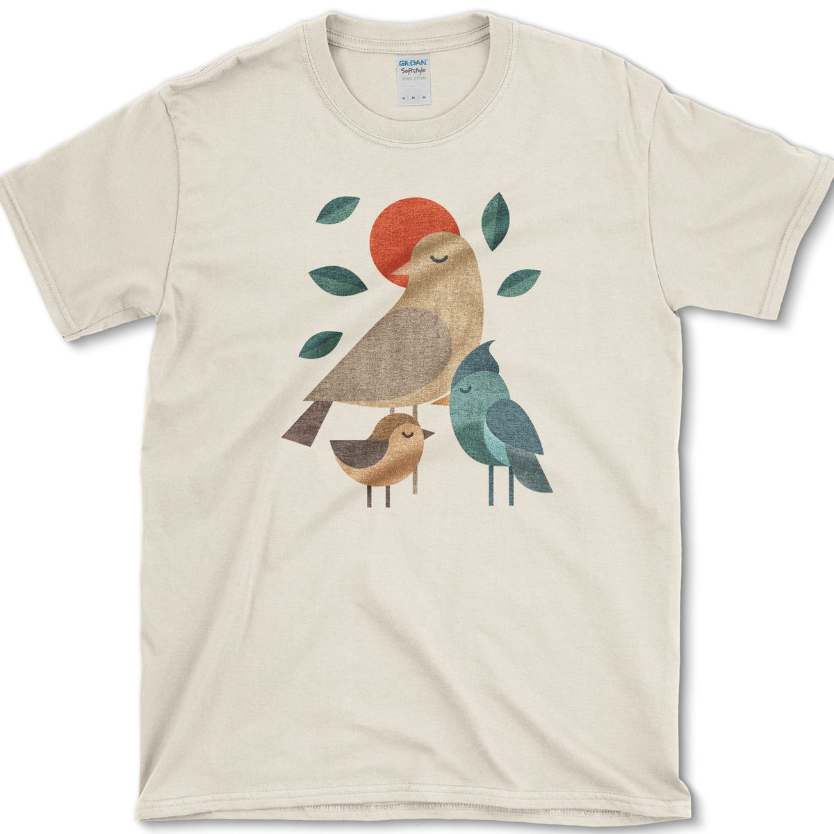 Zen Birds Geometric Birds T-Shirt Natural / S Essential Tees