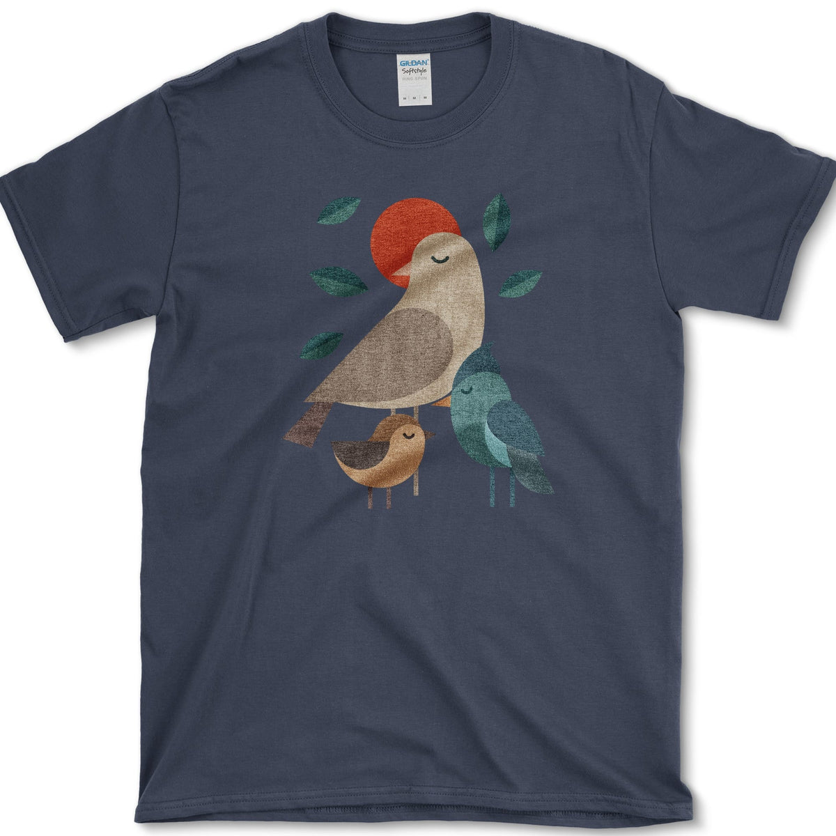 Zen Birds Geometric Birds T-Shirt Navy / S Essential Tees