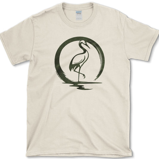 Zen Crane Circle T-Shirt Natural / S Essential Tees