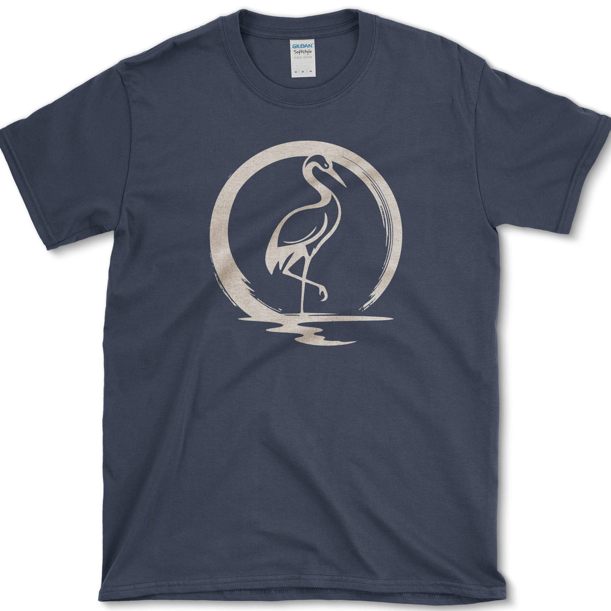 Zen Crane Circle T-Shirt Navy / S Essential Tees