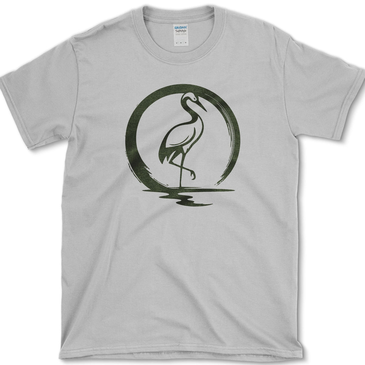 Zen Crane Circle T-Shirt Sport Grey / S Essential Tees