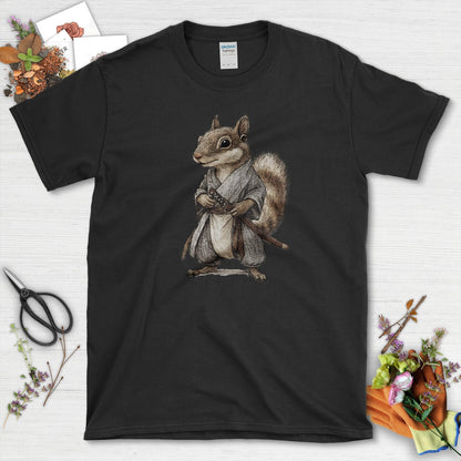 Zen Samurai Squirrel T-Shirt Black / S T-Shirt