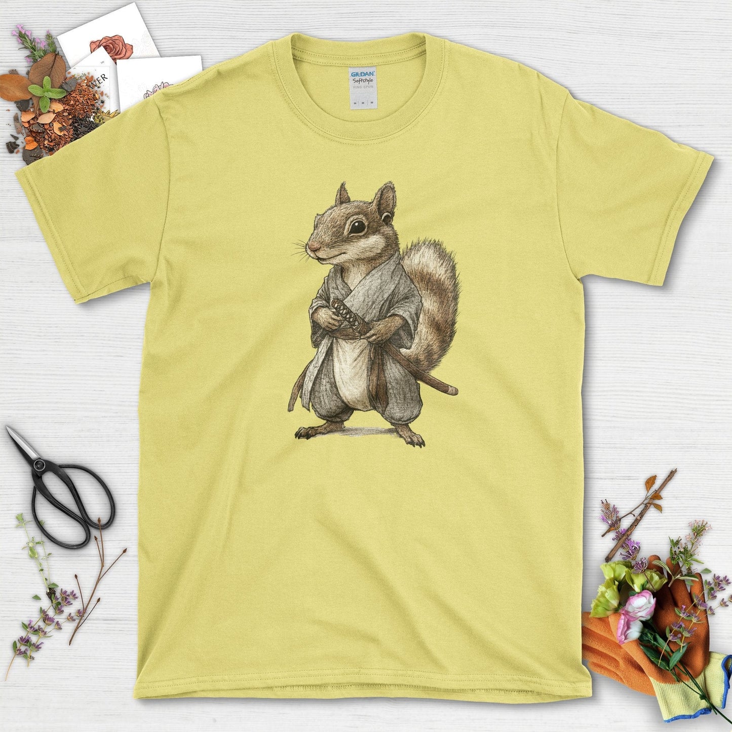 Zen Samurai Squirrel T-Shirt Cornsilk / S T-Shirt