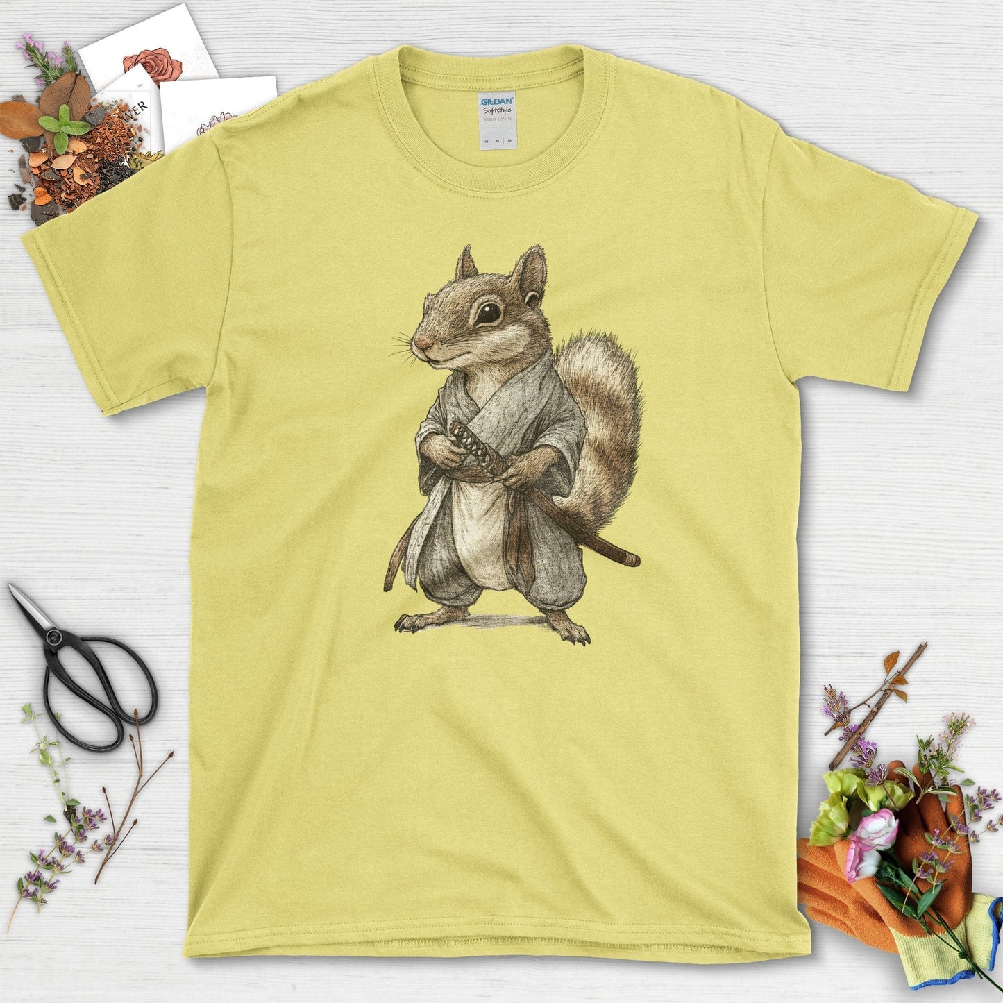 Zen Samurai Squirrel T-Shirt Cornsilk / S T-Shirt