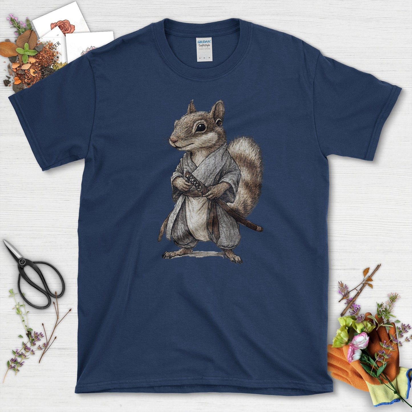 Zen Samurai Squirrel T-Shirt Navy / S T-Shirt