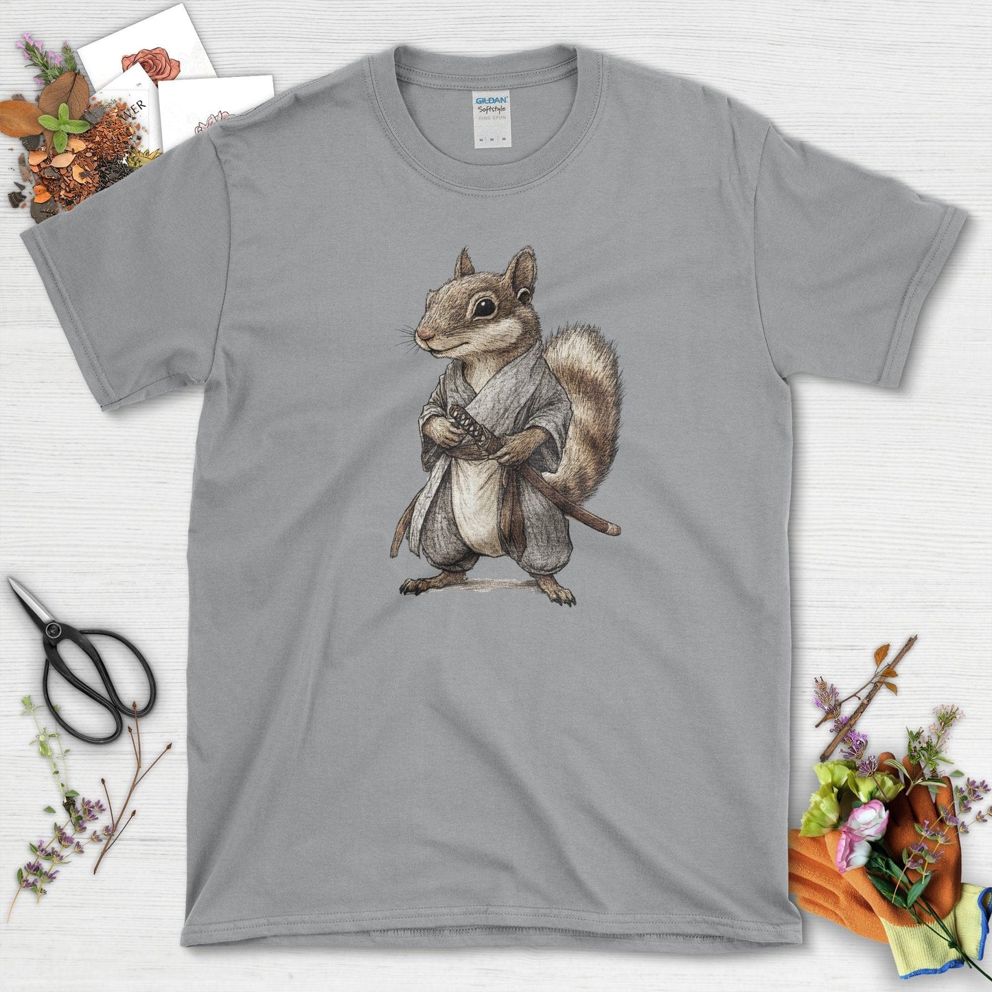 Zen Samurai Squirrel T-Shirt Sport Grey / S T-Shirt