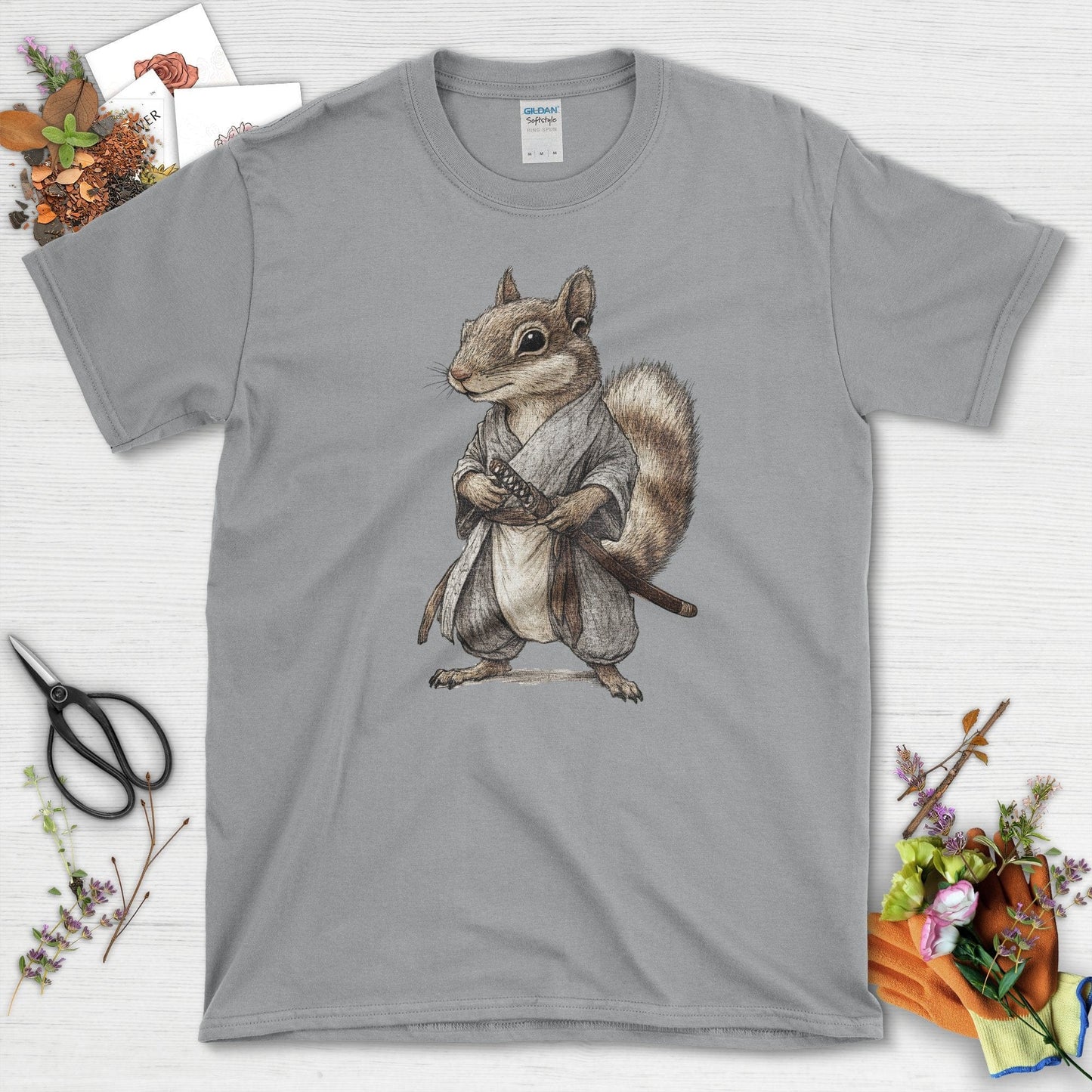 Zen Samurai Squirrel T-Shirt Sport Grey / S T-Shirt