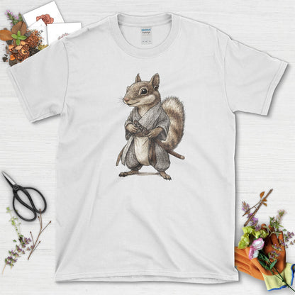 Zen Samurai Squirrel T-Shirt White / S T-Shirt
