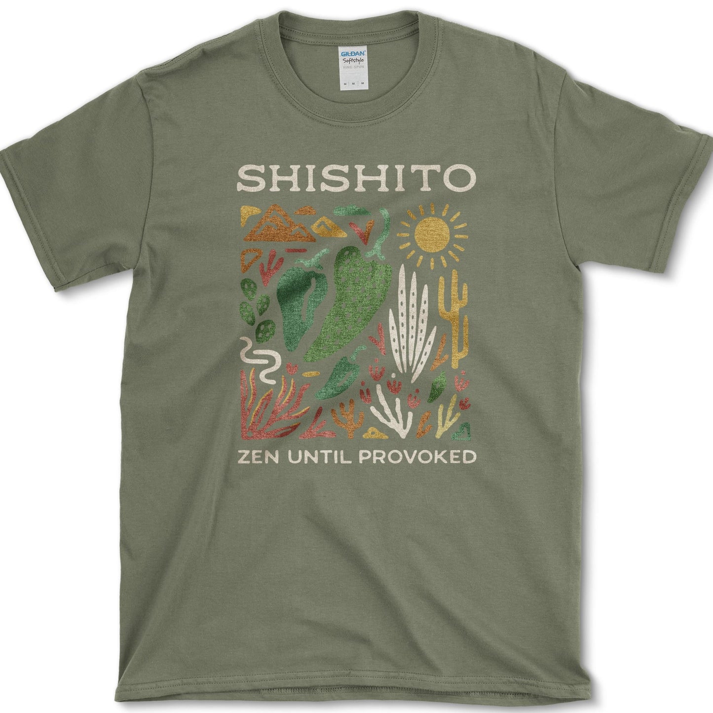 Zen Until Provoked T-Shirt Military Green / S Essential Tees