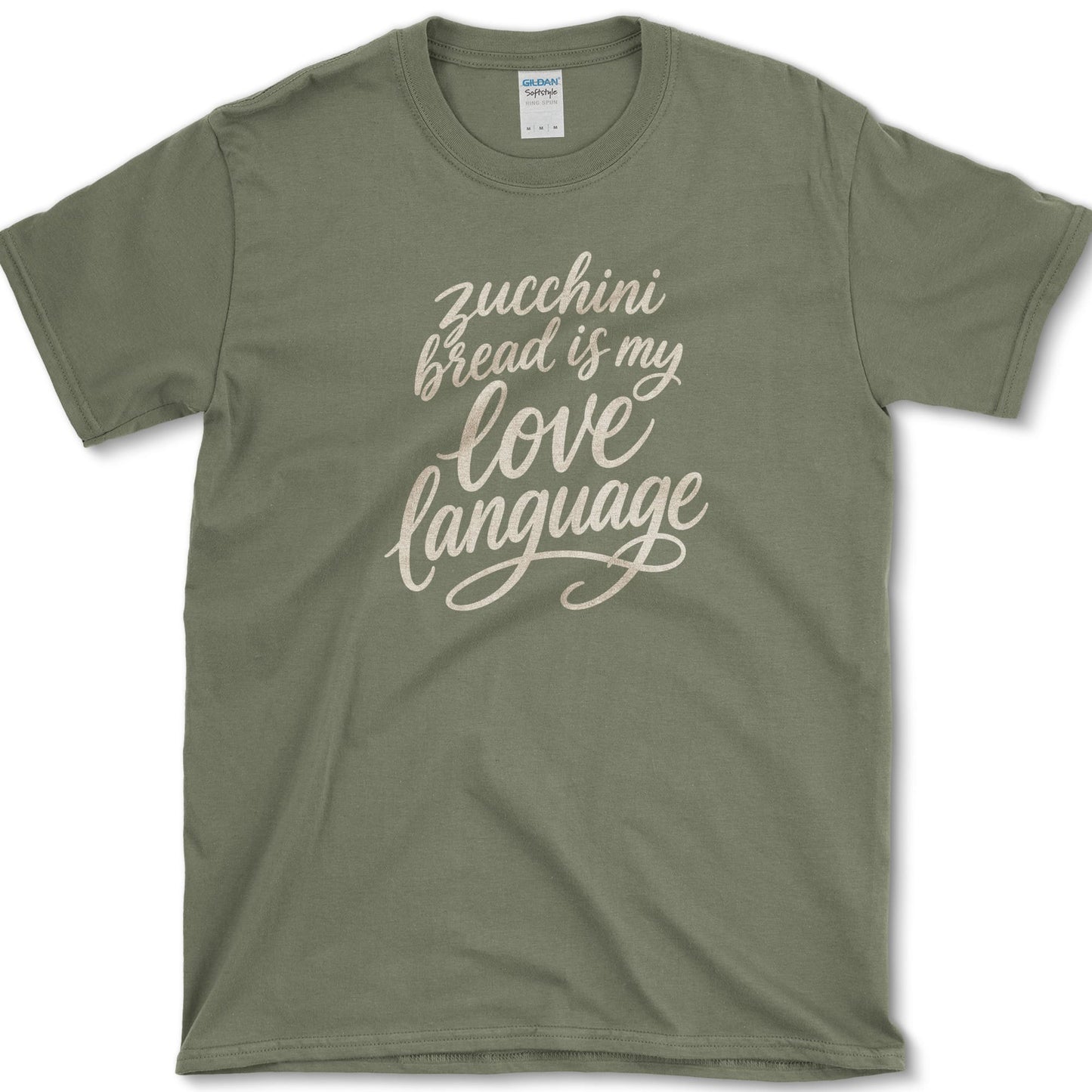 Zucchini Bread Love Language T-Shirt S / Military Green Essential Tees
