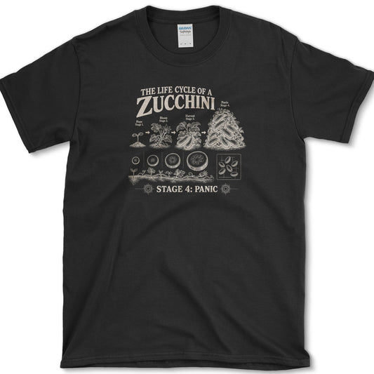 Zucchini Life Cycle T-Shirt Black / S Essential Tees